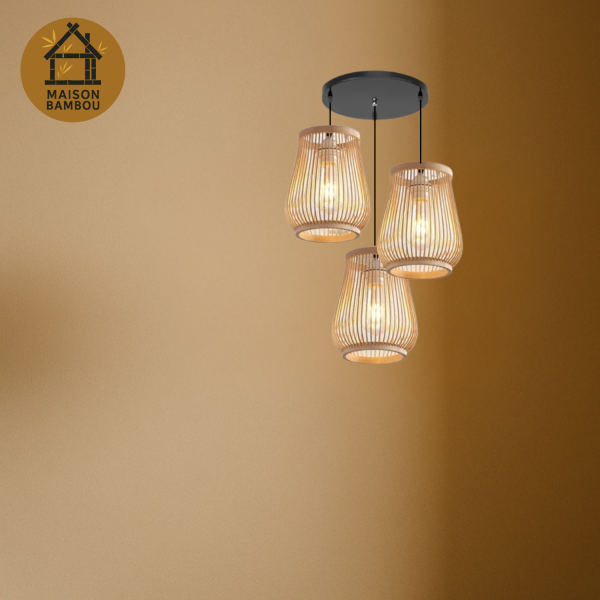petit lustre en bambou Kobe