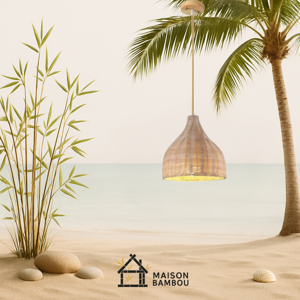 suspension chambre en bambou naturel