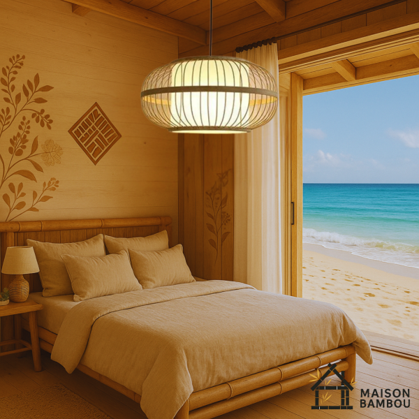 lustre couloir moderne bambou