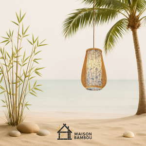 suspension vintage orange bambou