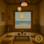 éclairage suspendu en bambou