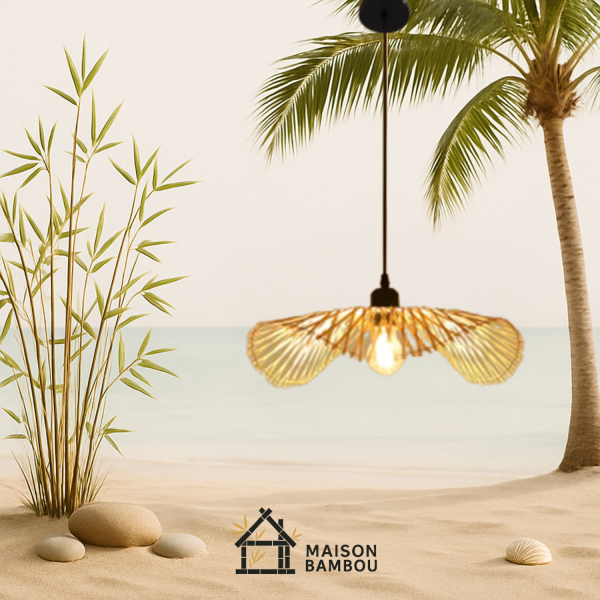 suspension led pour salle de bain bambou