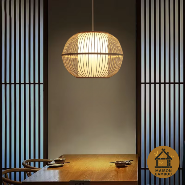 lustre rétro en bambou pour entrée
