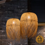 lampe bohème paille de bambou