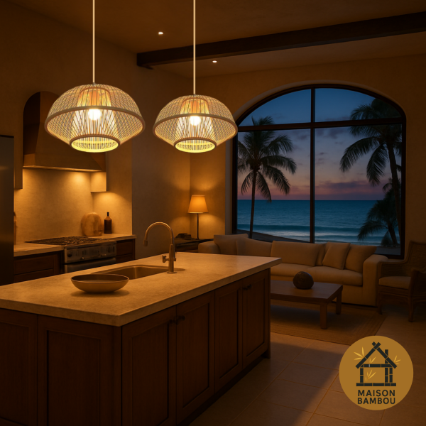 lampe pour bar bambou suwon